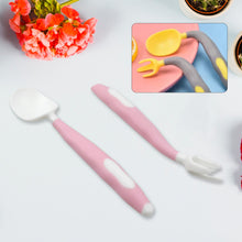 Silicone Bendable Kids Spoon & Fork Set – Toddler Self-Feeding Utensils (2 Pc Set)